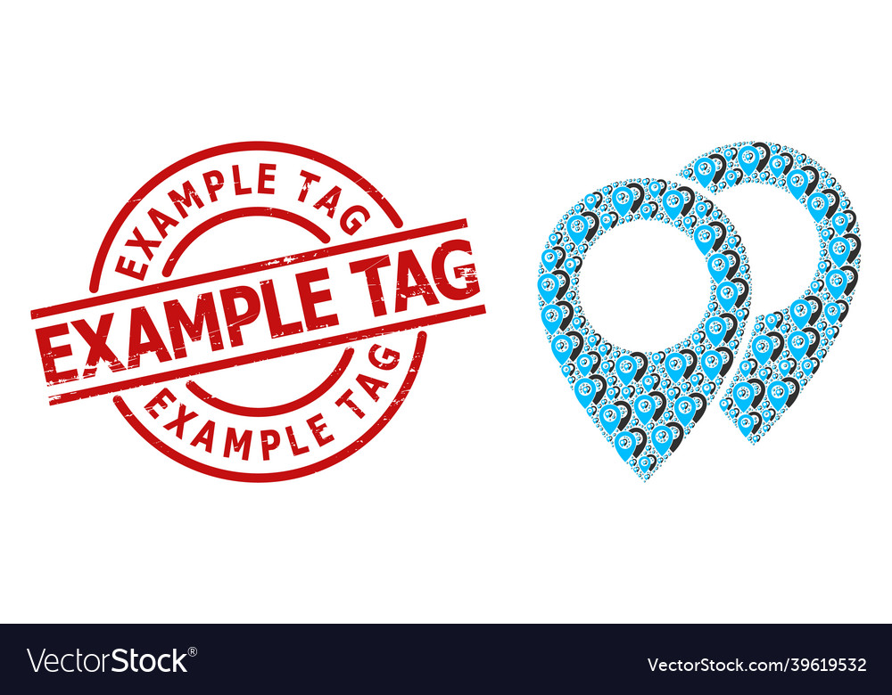 Map markers icon recursive composition vector image Map markers icon recursive composition