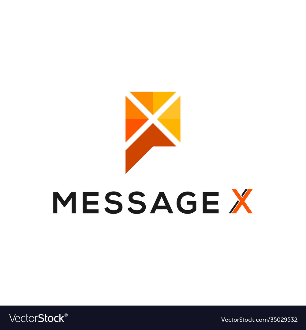 Message x initial technology logo icon design Vector Image Message x initial technology logo icon design