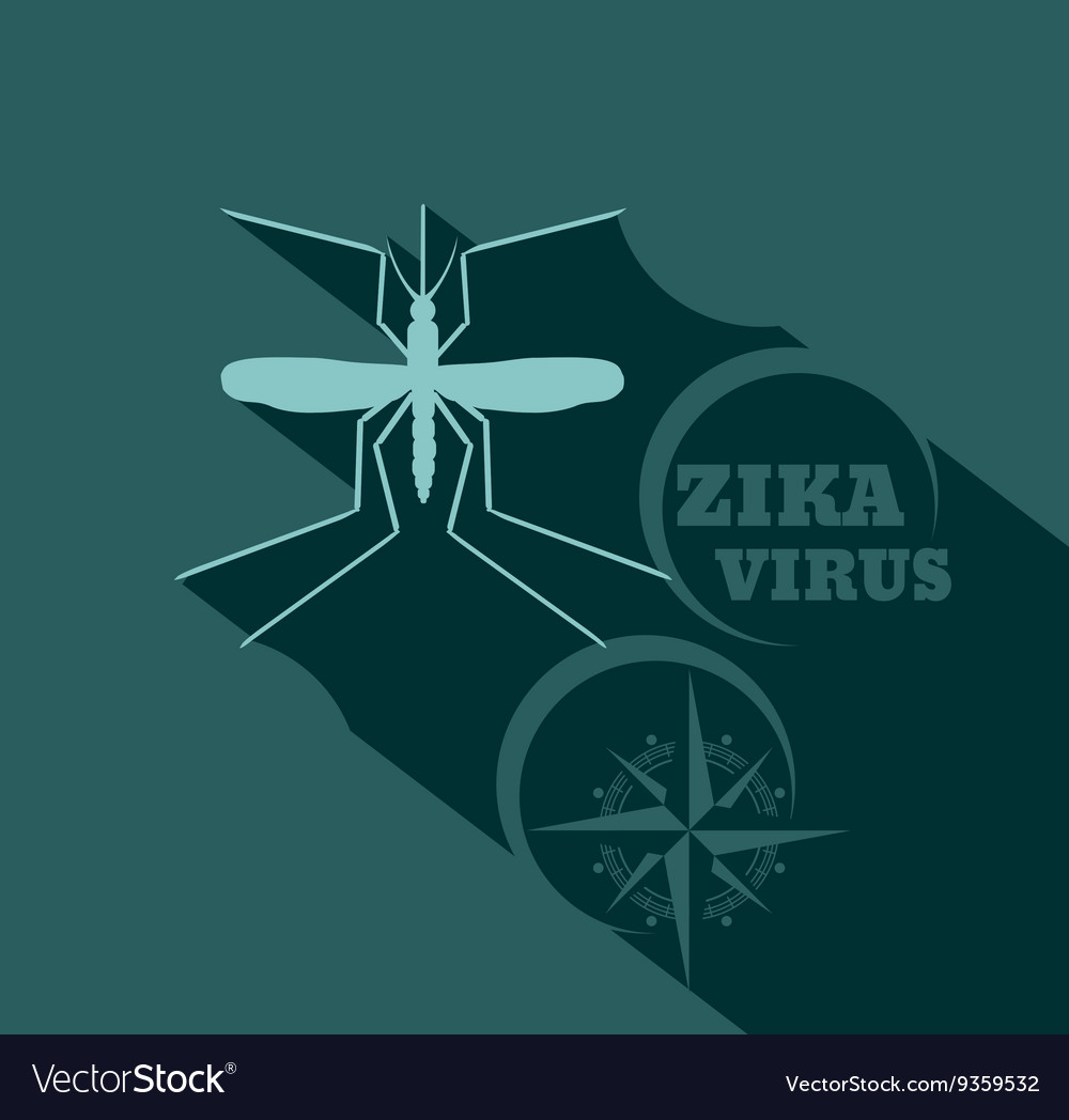 Mosquito silhouette flat style