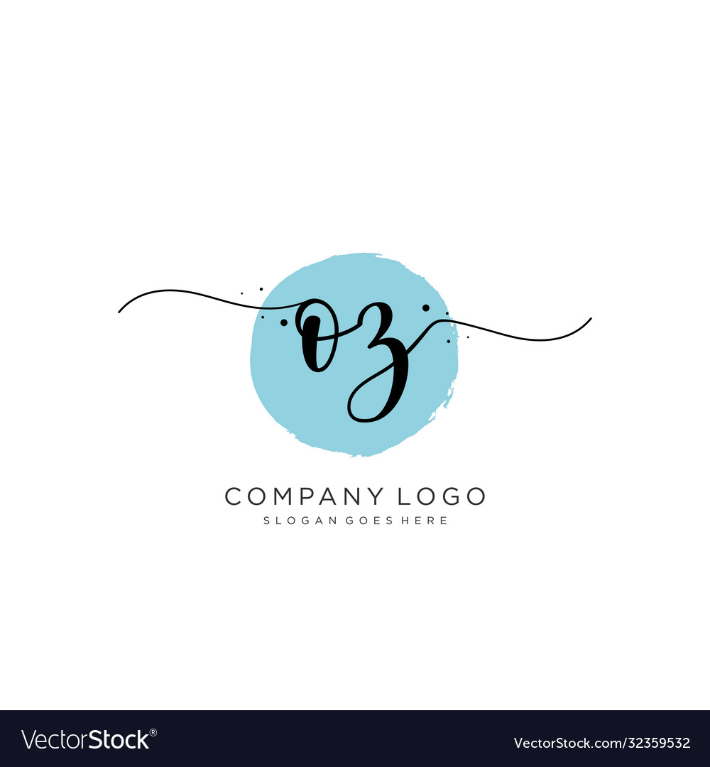 Oz initial handwriting logo design