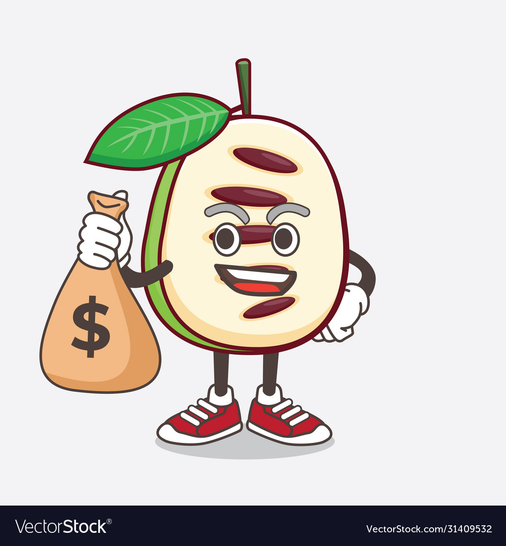 Pawpaw fruit cartoon mascot character holding vector image Pawpaw fruit cartoon mascot character holding