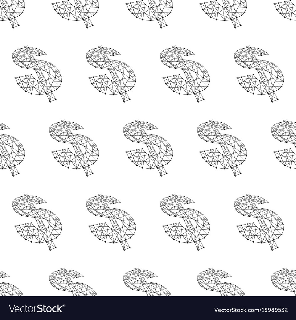 Seamless pattern from dollar sign polygonal