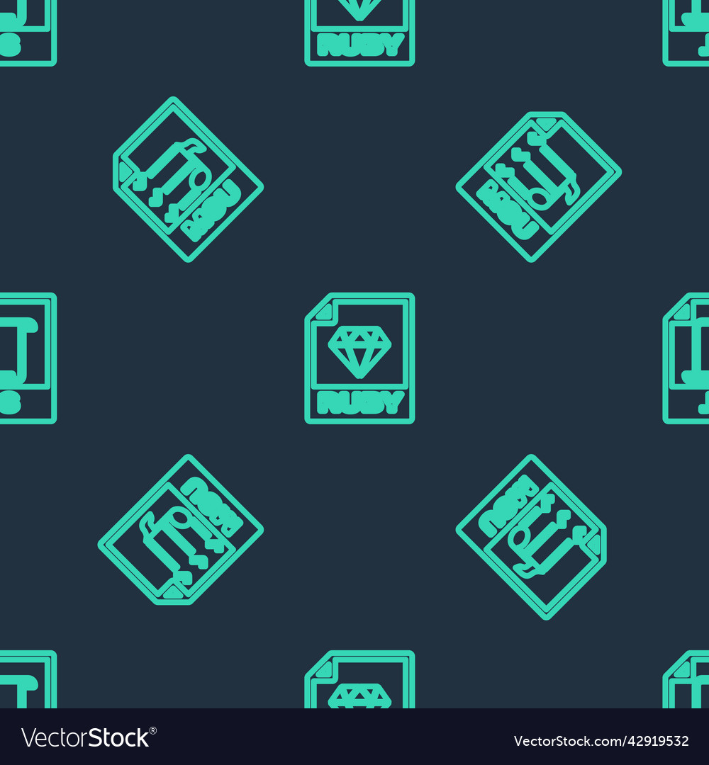 Set line ruby file document m3u and js vector image Set line ruby file document m3u and js