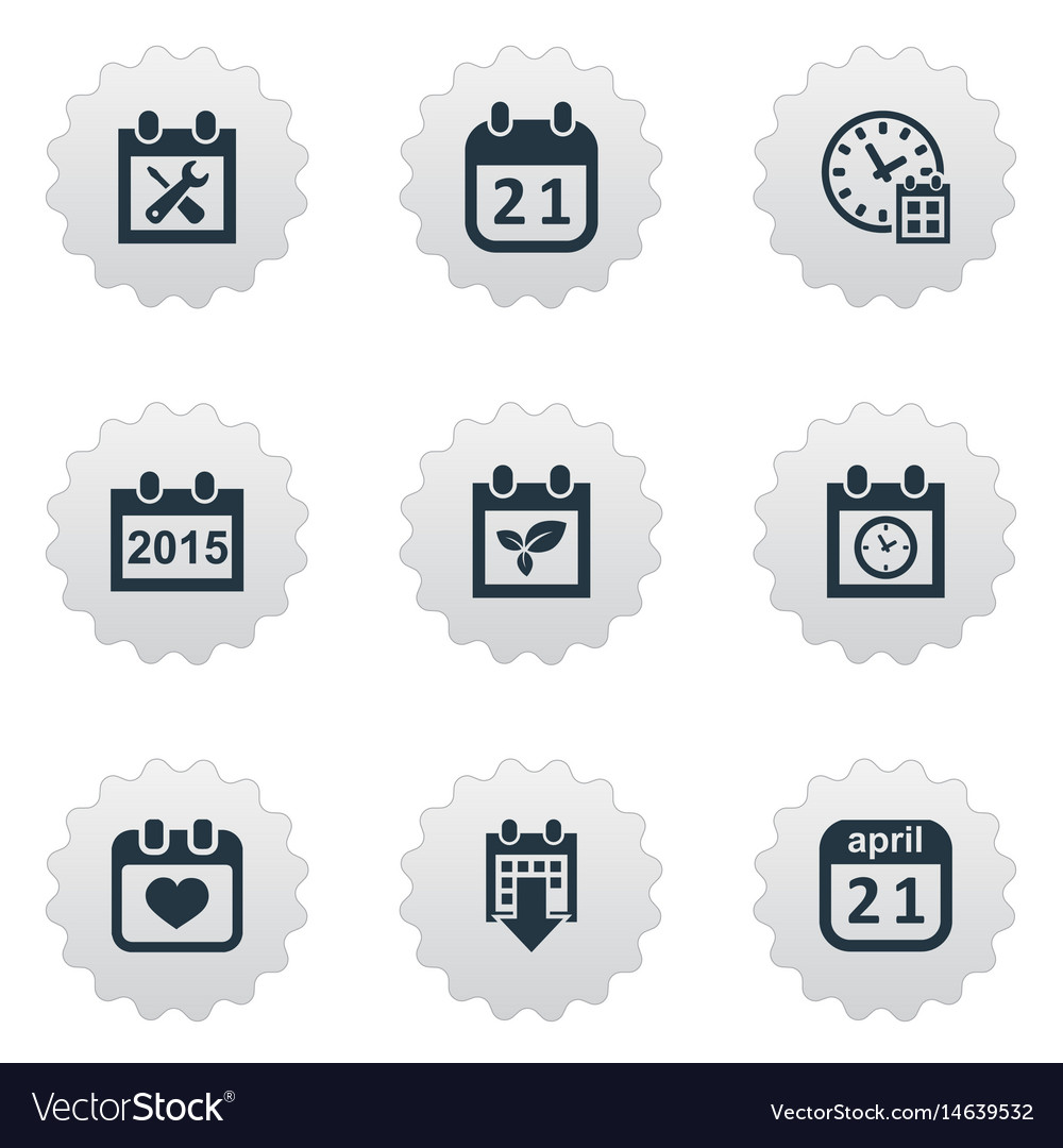 Set of simple calendar icons