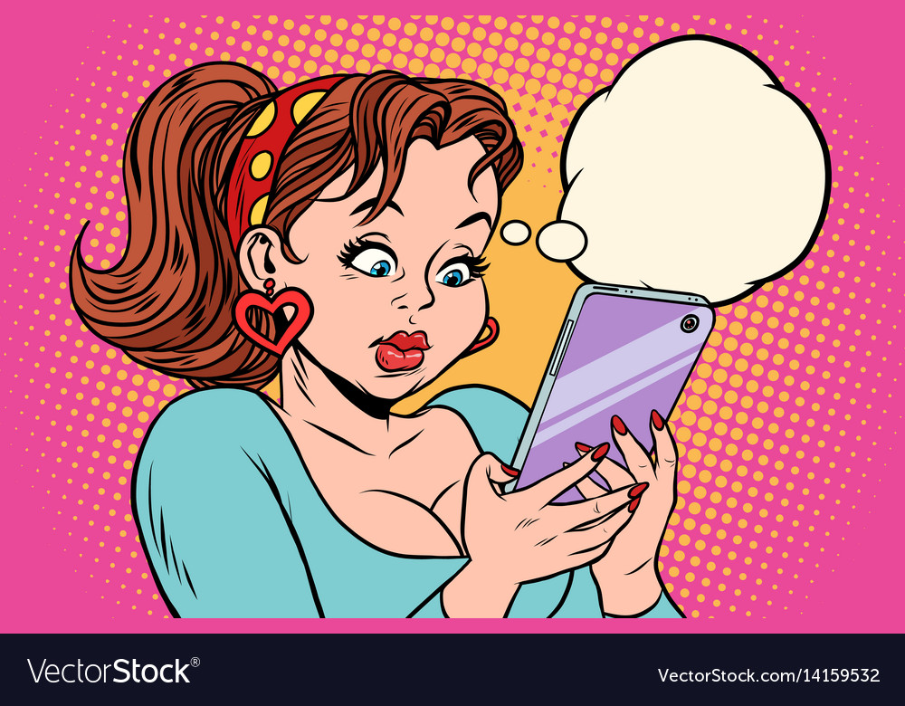 Young woman reading message on mobile