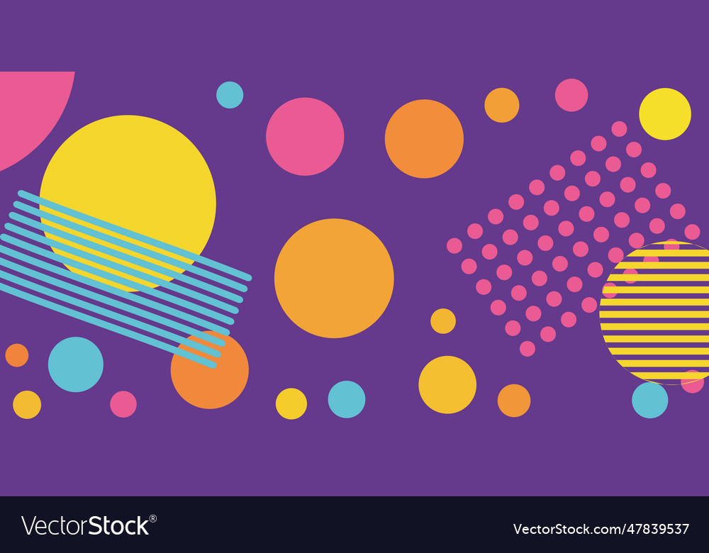 Abstract 90s styled background with copy space vector image Abstract 90s styled background with copy space