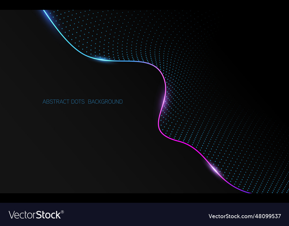 Abstract dots with colorful line background vector image Abstract dots with colorful line background