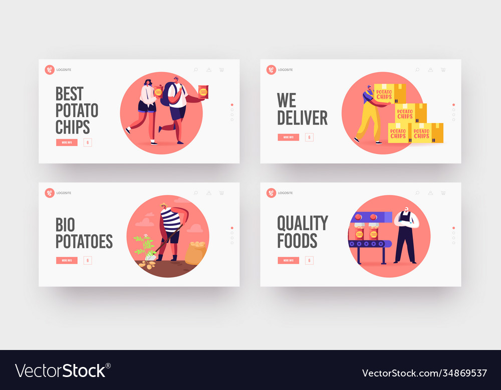 Chips manufacture landing page template set