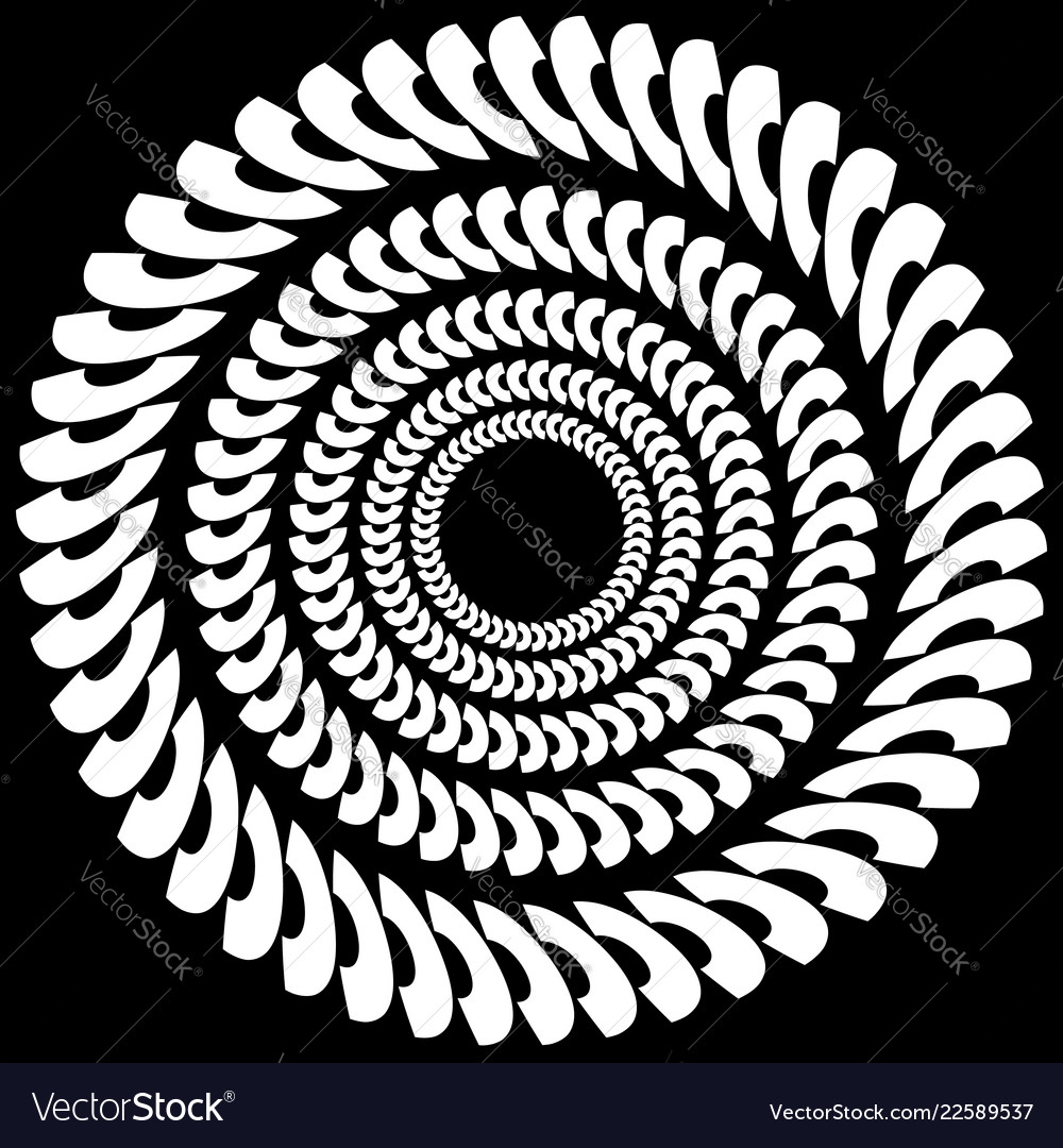 Circular radiating element abstract monochrome Vector Image Circular radiating element abstract monochrome