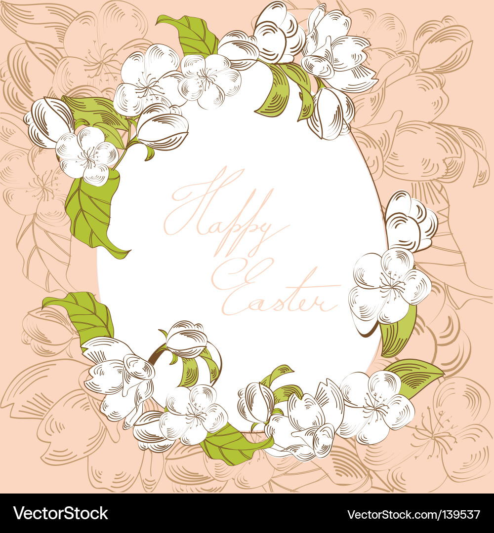 Easter egg with floral elements Royalty Free Vector Image