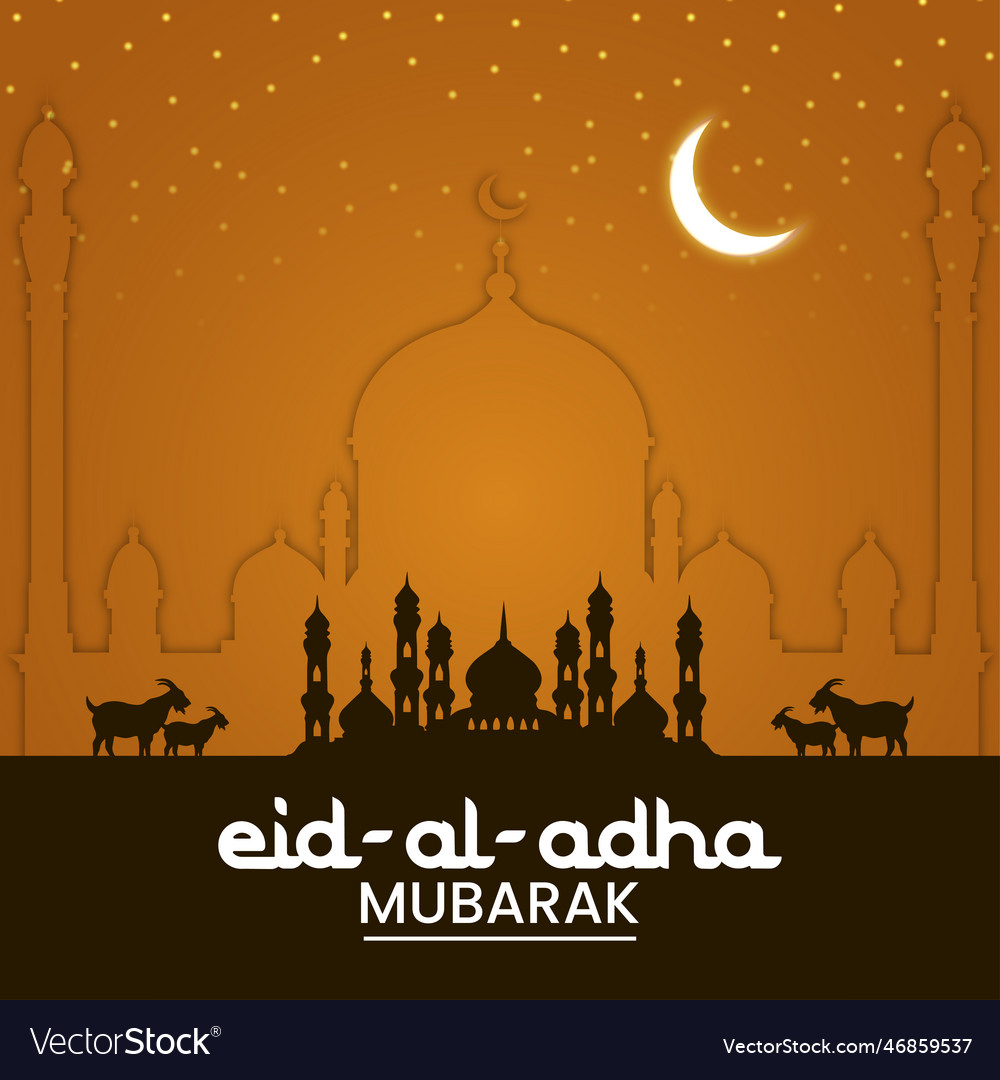 Eid al adha wishing post design with best color Vector Image