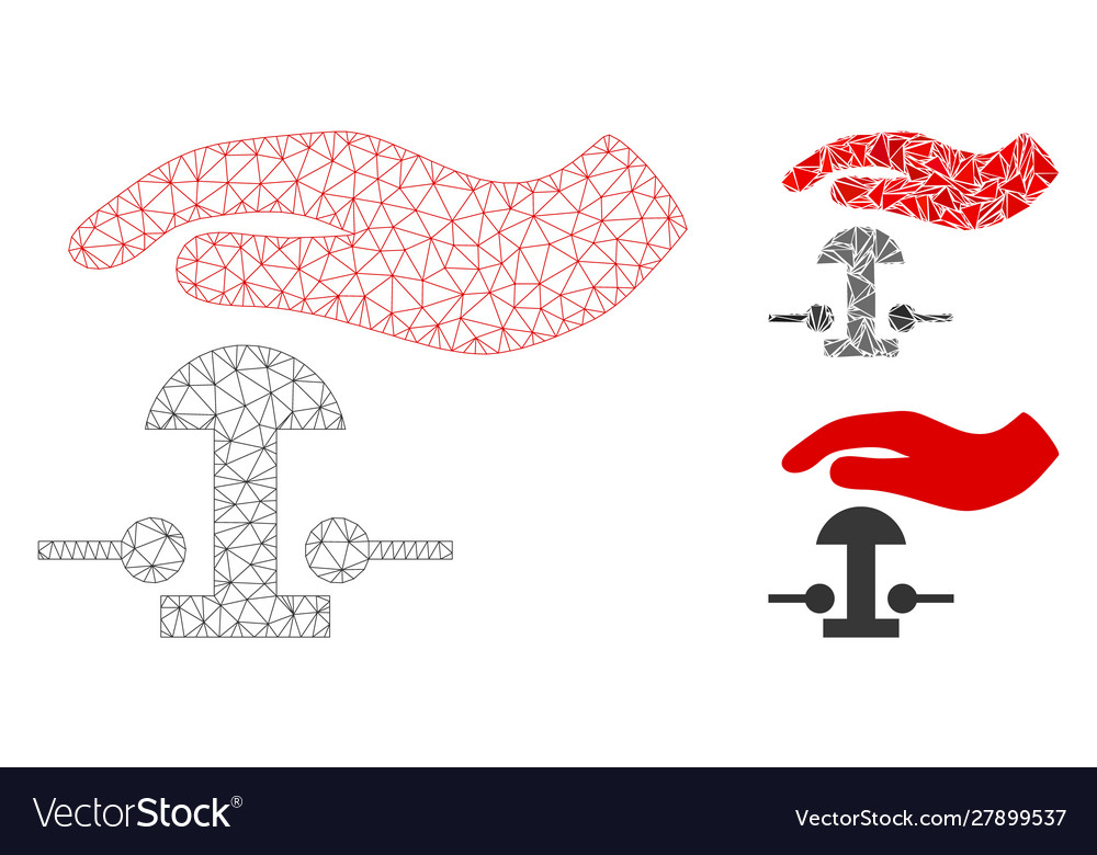 Emergency stop mesh 2d model and triangle vector image Emergency stop mesh 2d model and triangle