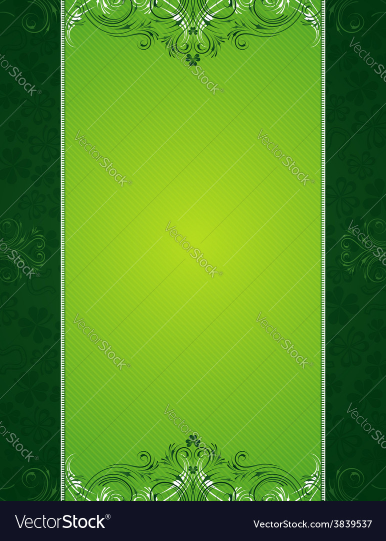 Green patrick background with shamrock Royalty Free Vector