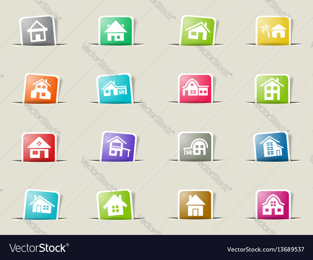 House type icon set