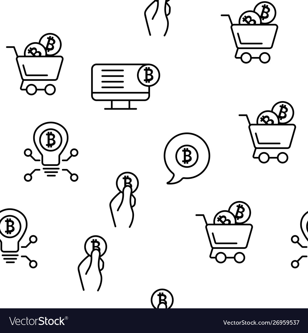 Ico bitcoin seamless pattern vector image Ico bitcoin seamless pattern