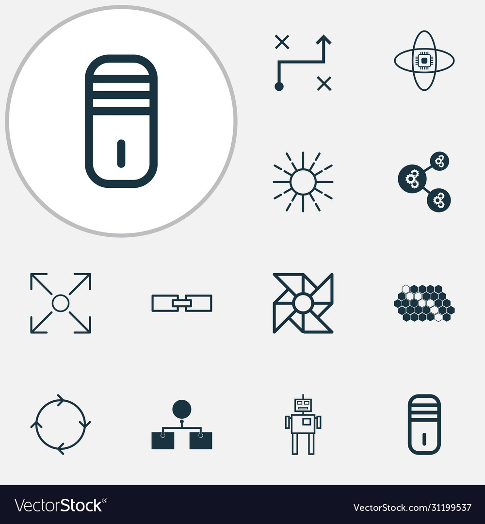Robotik-Symbole mit verknüpftem Datenprozessor