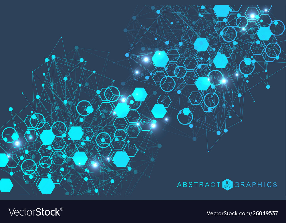 Science network pattern connecting lines and dots