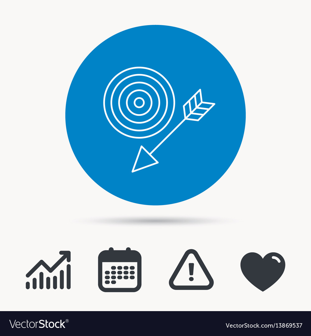 Target with arrow icon dart aim sign vector image Target with arrow icon dart aim sign