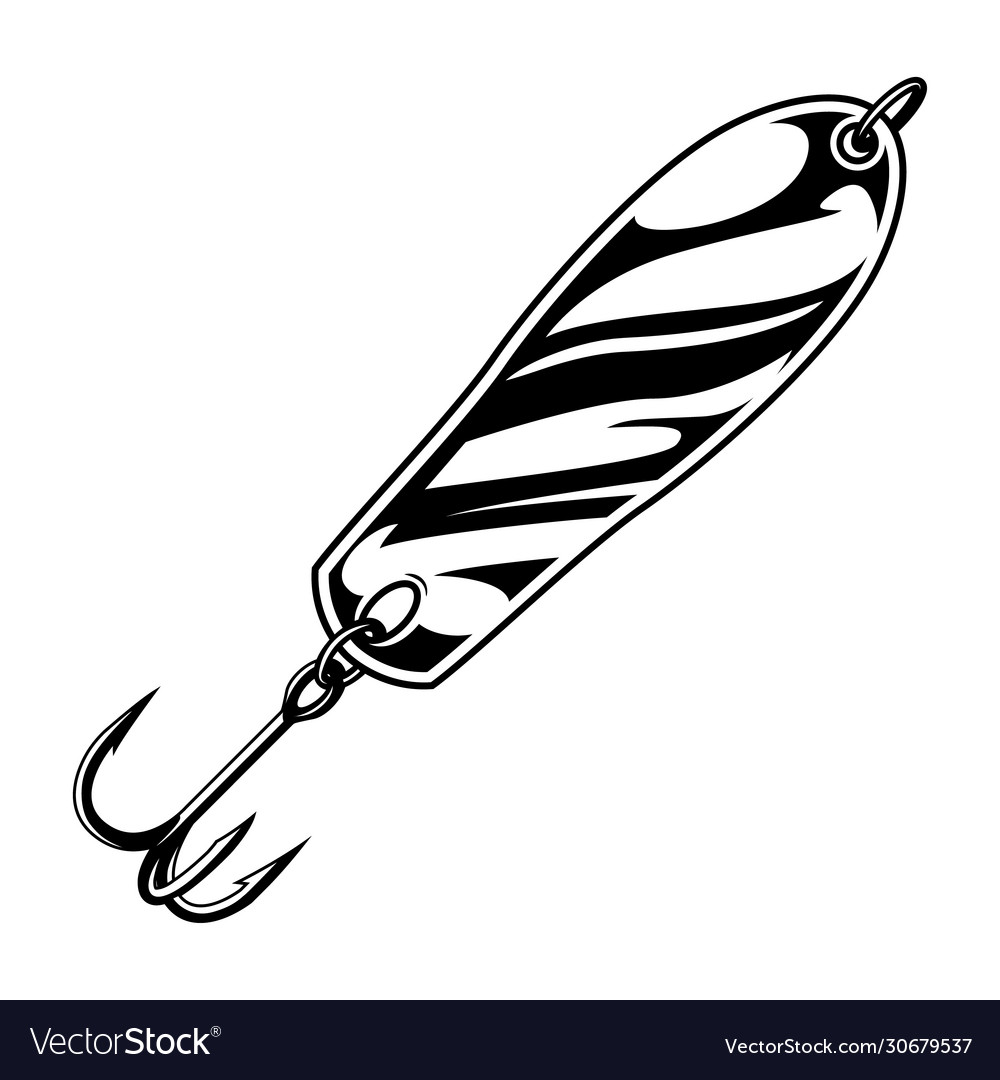 Vintage fishing spoon template Royalty Free Vector Image