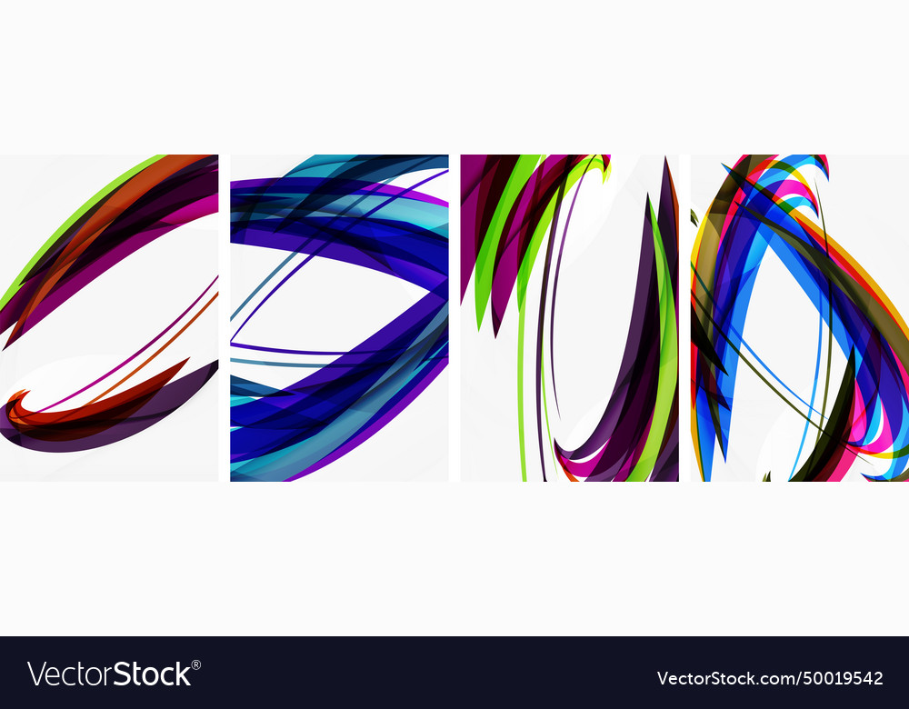 Abstract Colorful Wave Posters For Wallpaper Vector Image