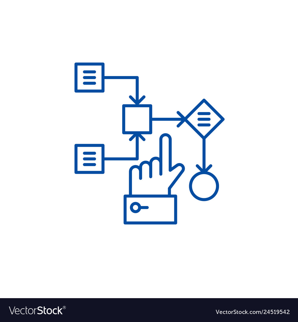 Algorithm line icon concept flat vector image Algorithm line icon concept flat