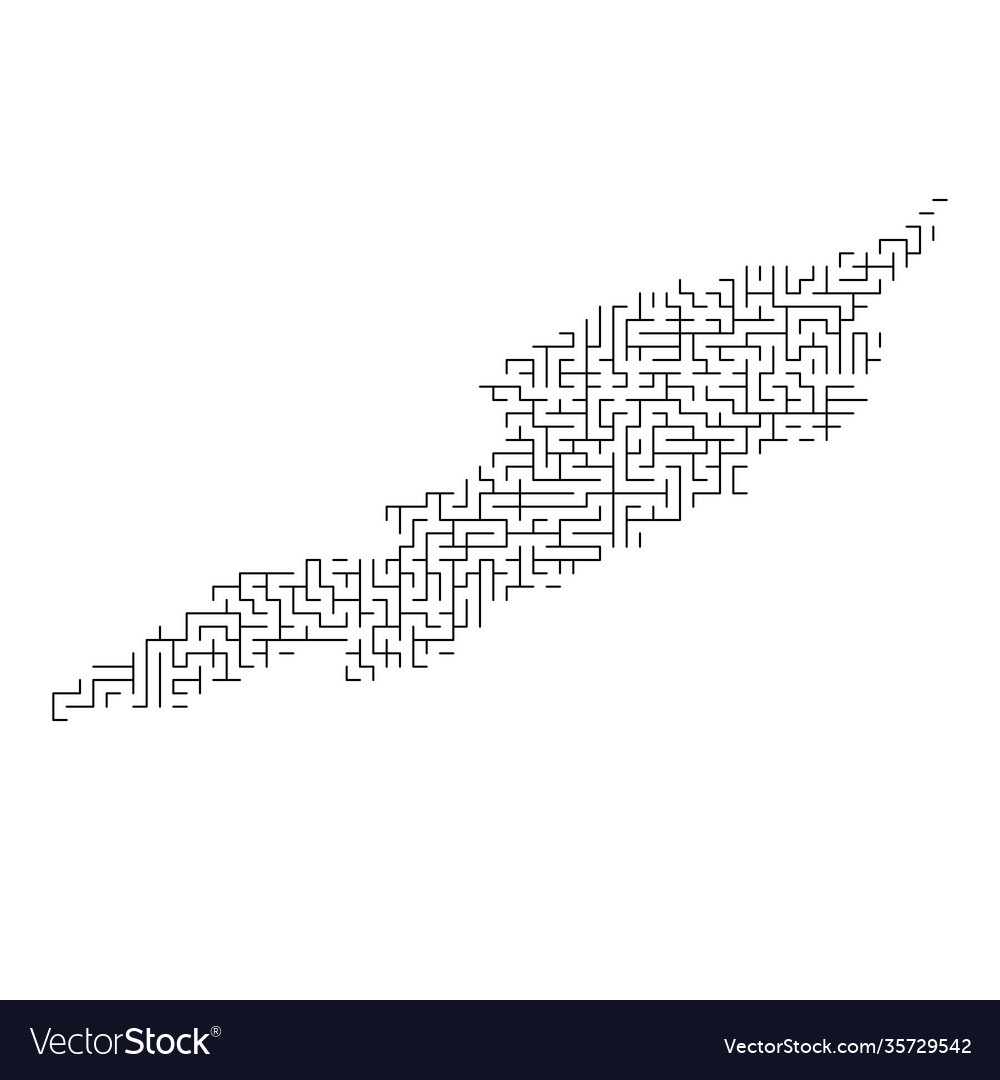 Anguilla map from black pattern maze grid vector image Anguilla map from black pattern maze grid