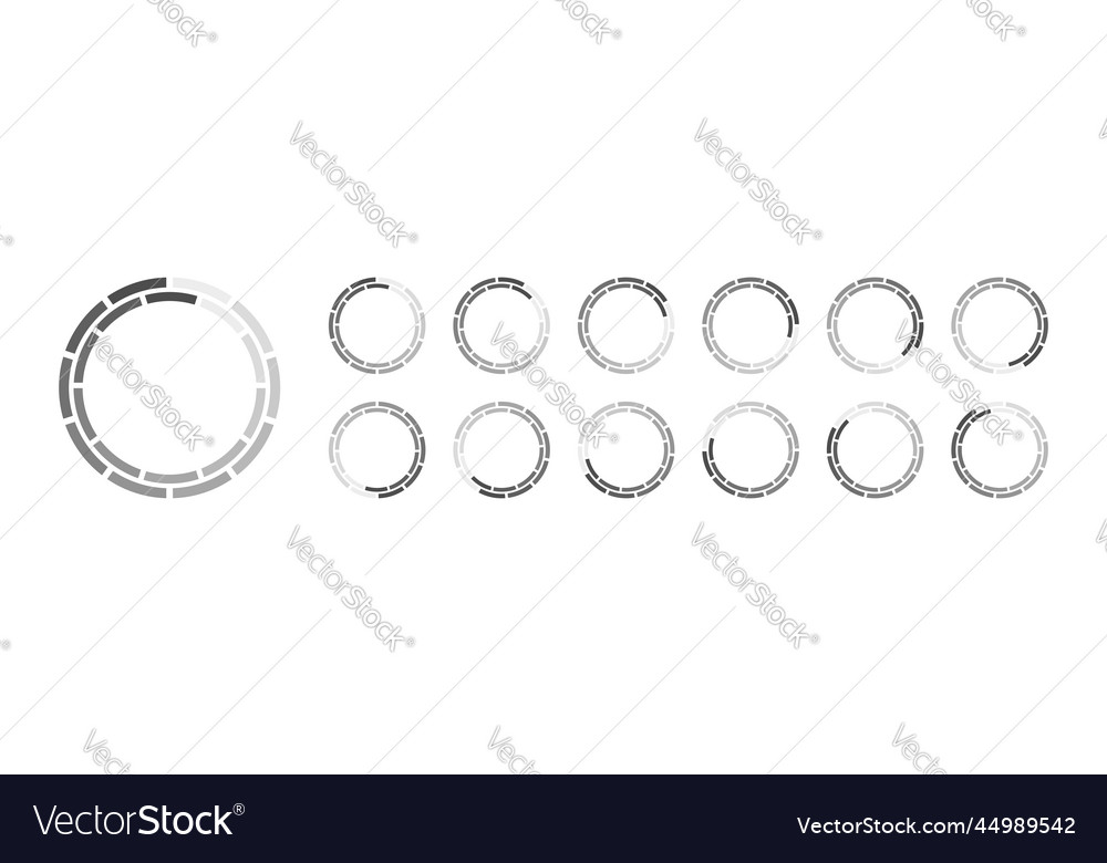 Circular loading buffering icons vector image Circular loading buffering icons