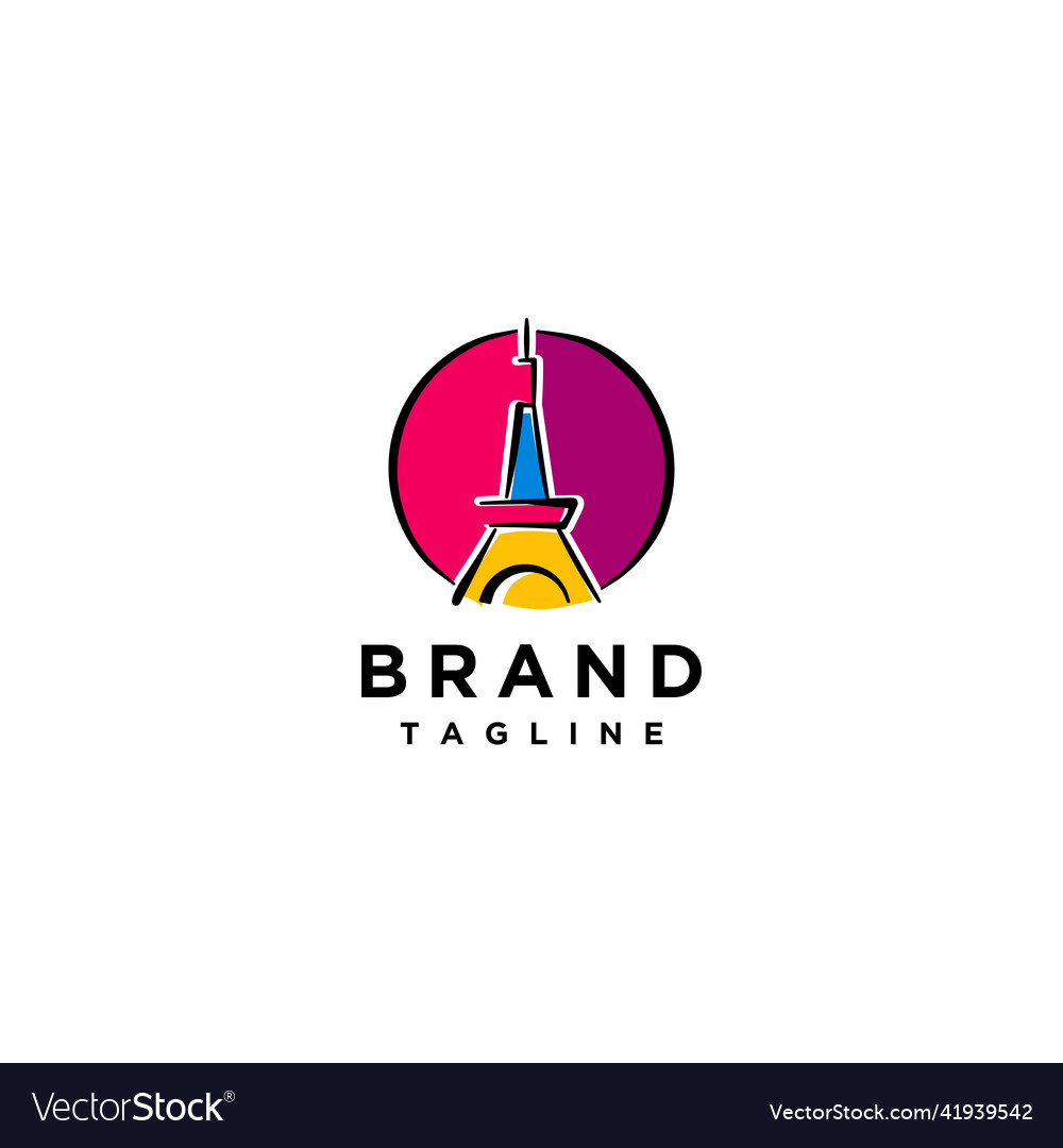 Colorful tower logo design Royalty Free Vector Image