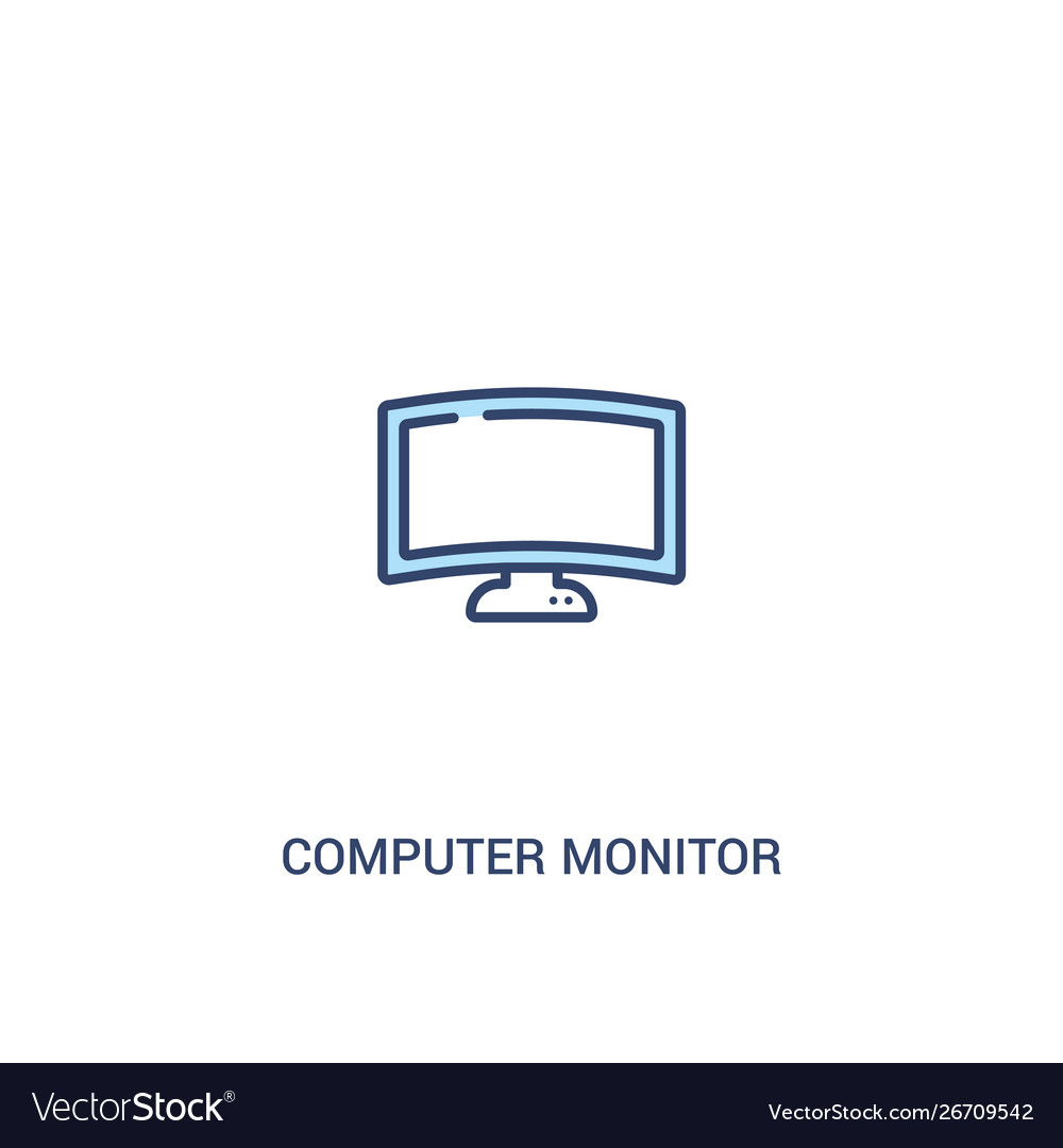 Computer monitor concept 2 colored icon simple vector image Computer monitor concept 2 colored icon simple