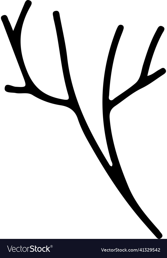 Crooked tree branch in black and white Royalty Free Vector