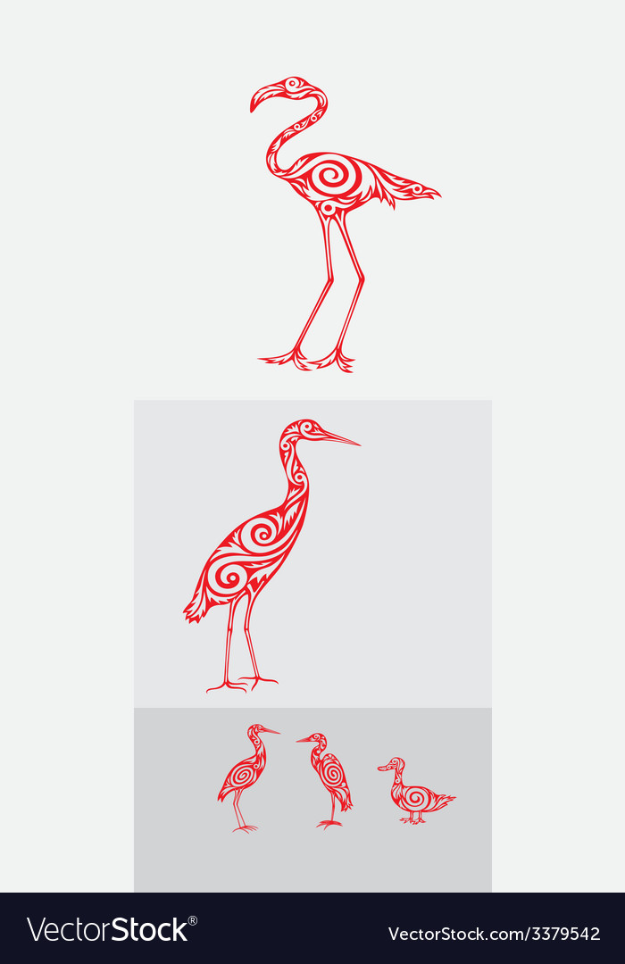 Heron set Royalty Free Vector Image - VectorStock