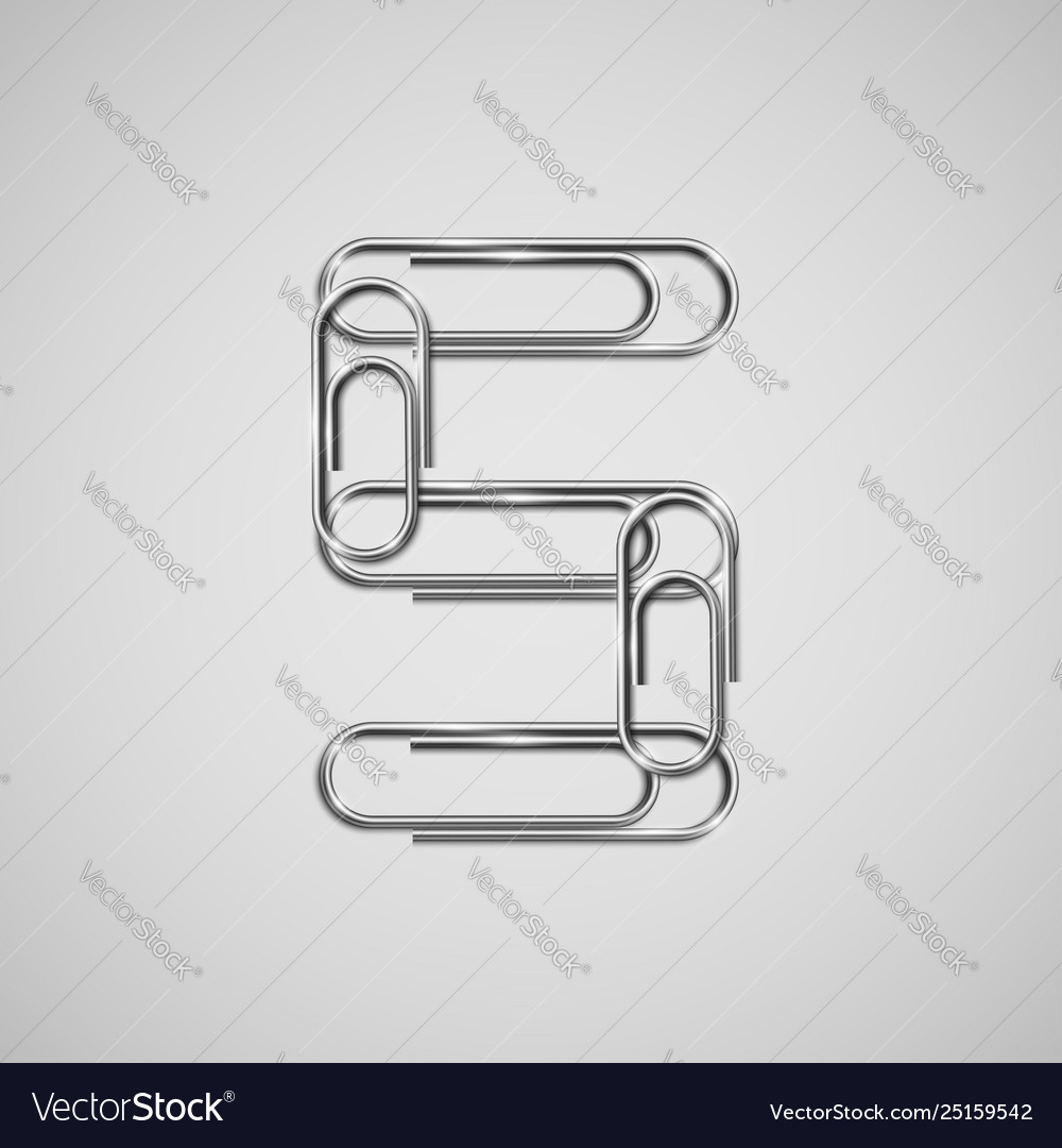Linked paperclips forming a character vector image Linked paperclips forming a character