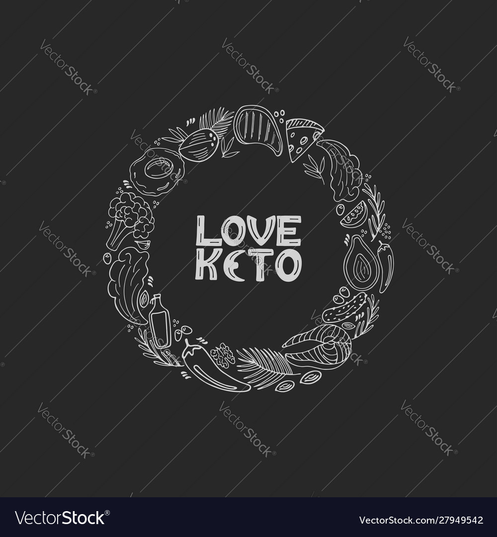 Liebe keto hand gezogen Ketogene Nahrung niedrige carb vector image Liebe keto hand gezogen Ketogene Nahrung niedrige carb