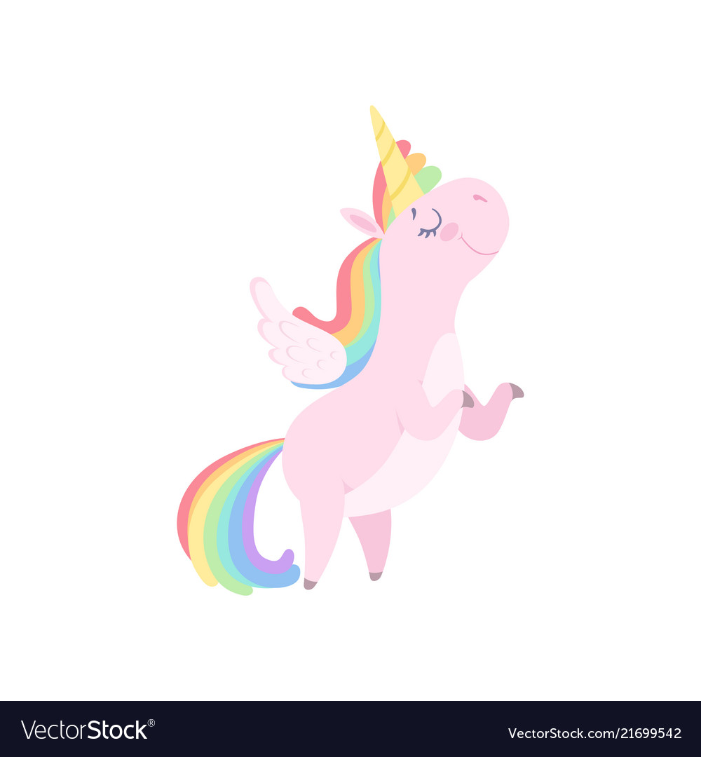 Lovely unicorn with wings cute fantasy animal