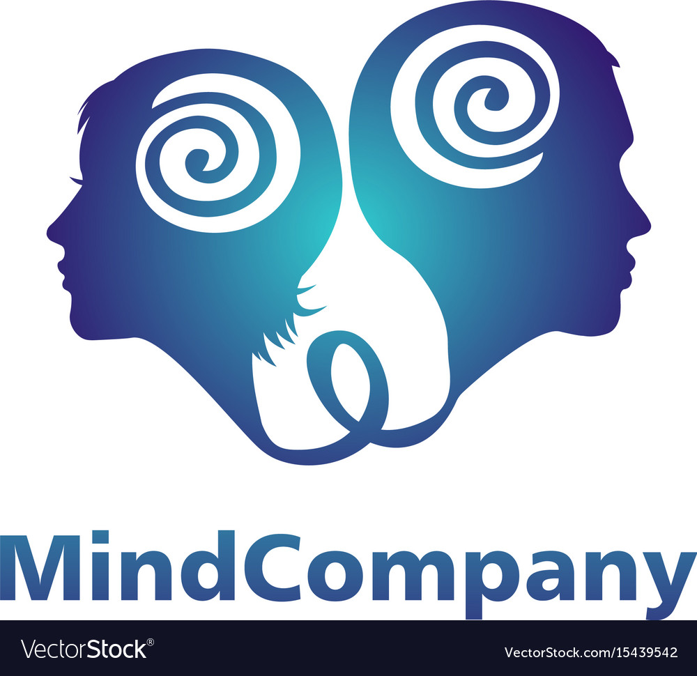 Modern head logo of psychology profile human man Vector Image