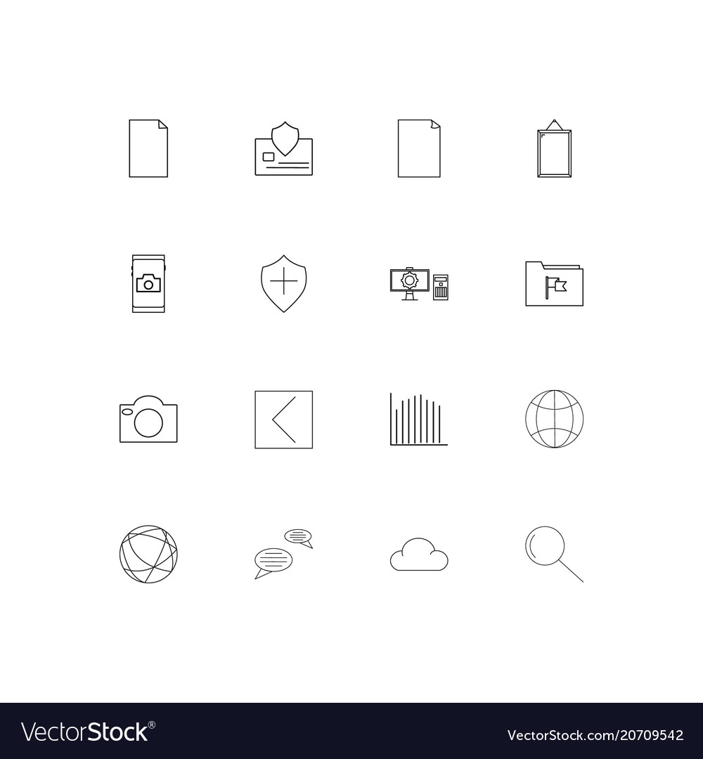 Network and database simple linear icons set