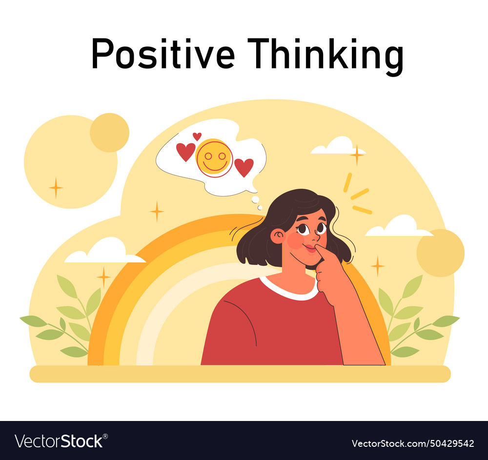 Positive psychology thinking Royalty Free Vector Image