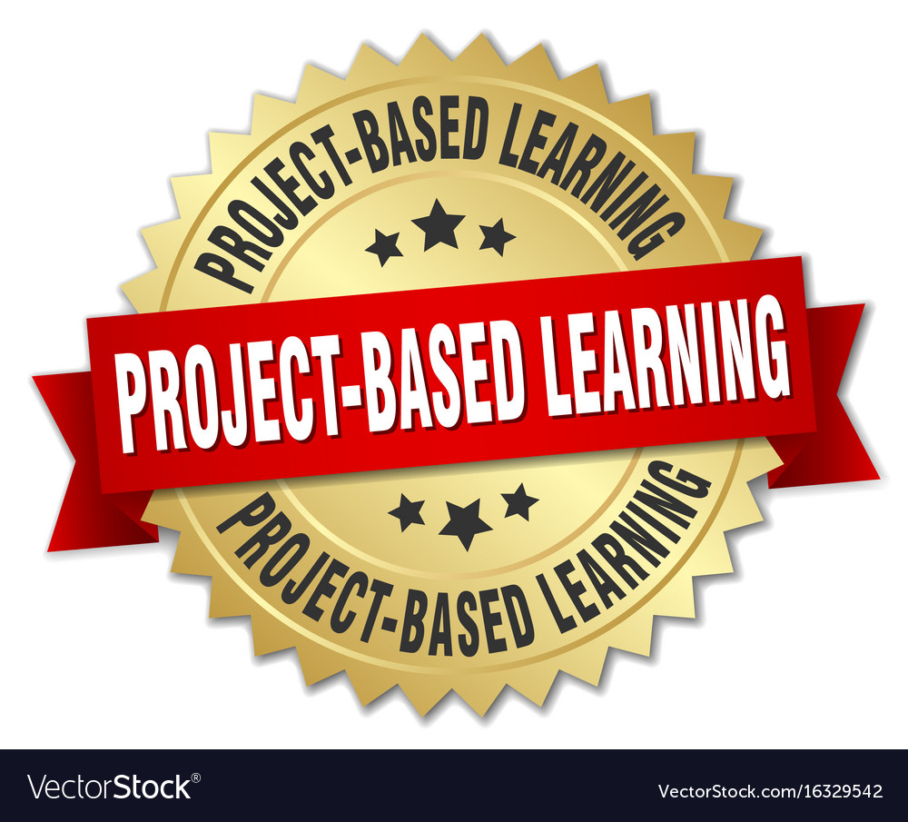 Project-based learning round isolated gold badge