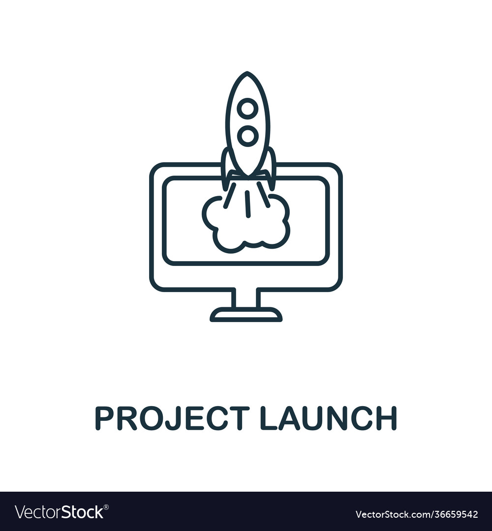 Project launch icon simple from startup