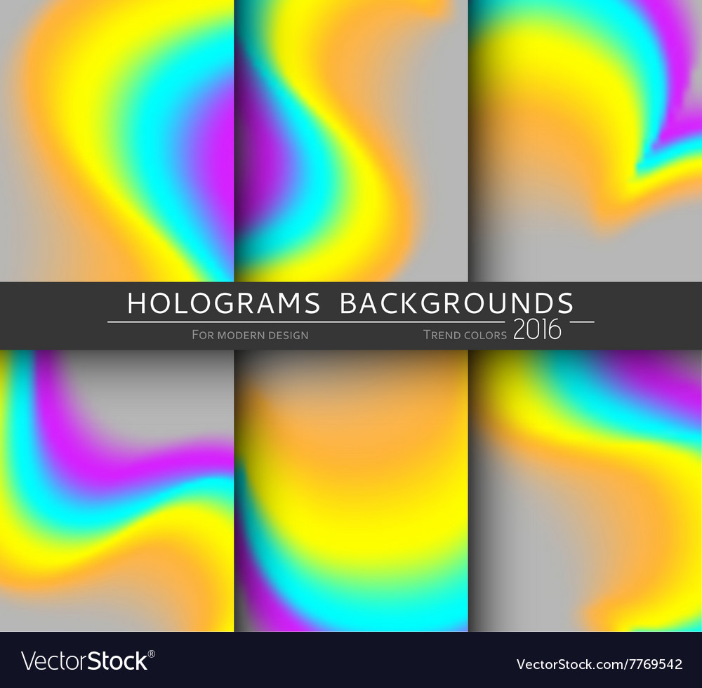 Set 6 realistic holographic backgrounds