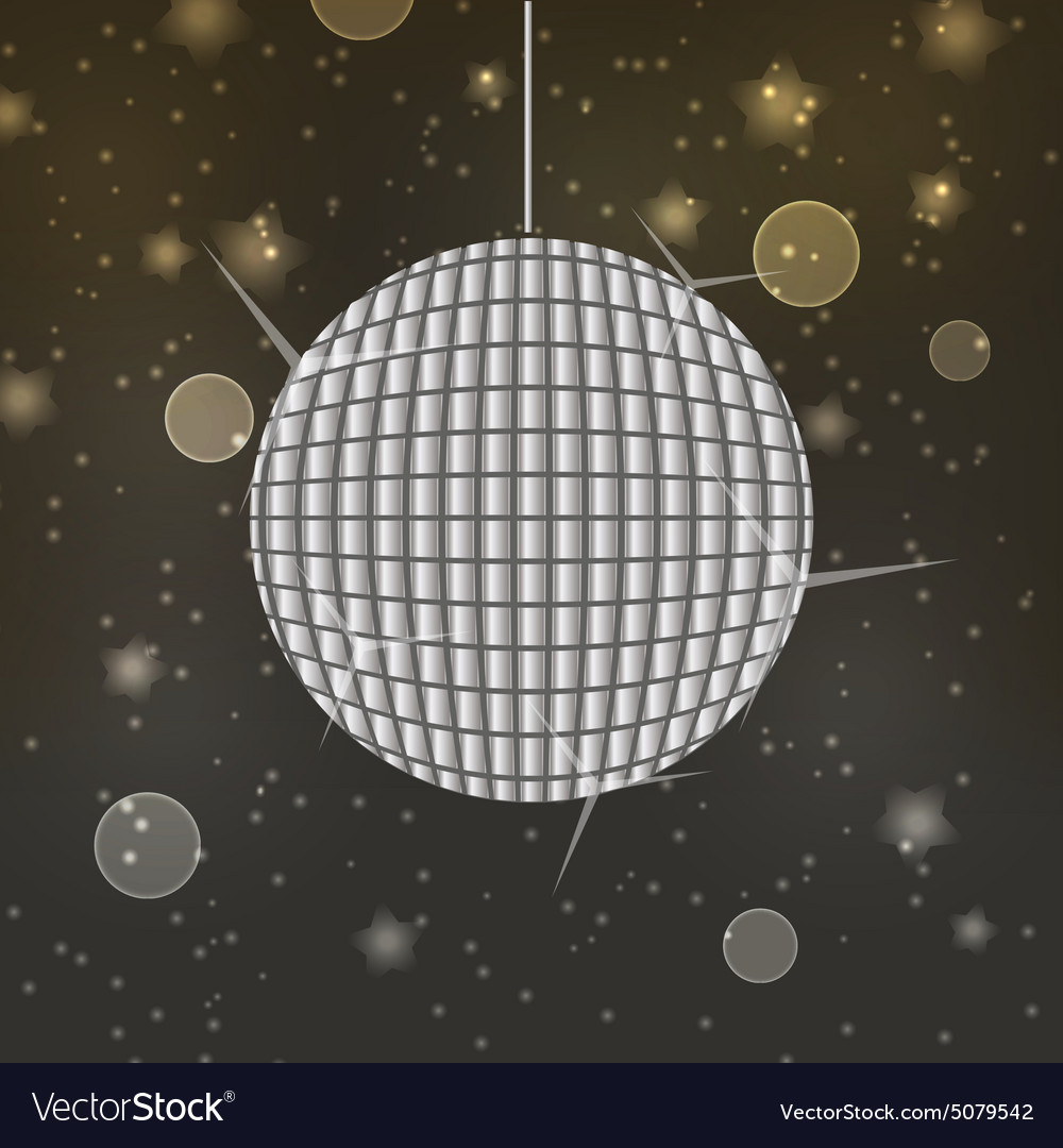 Shiny disco ball on abstract bokeh background