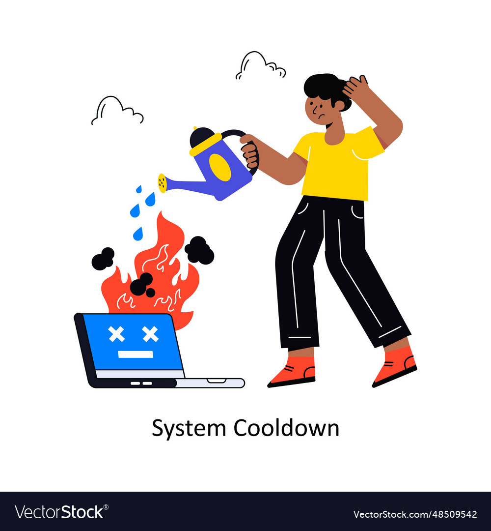 System cooldown connection flat style design