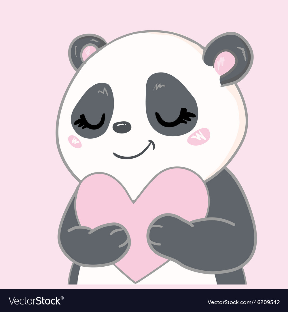 Kawaii panda Royalty Free Vector Image - VectorStock