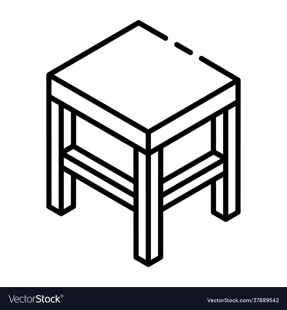 Wooden stool Royalty Free Vector Image - VectorStock