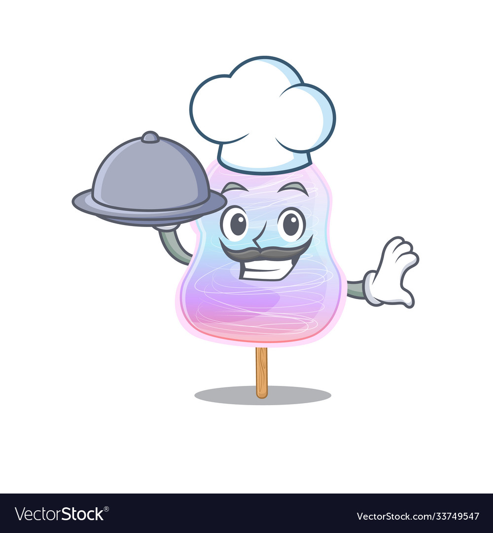 A picture rainbow cotton candy as chef