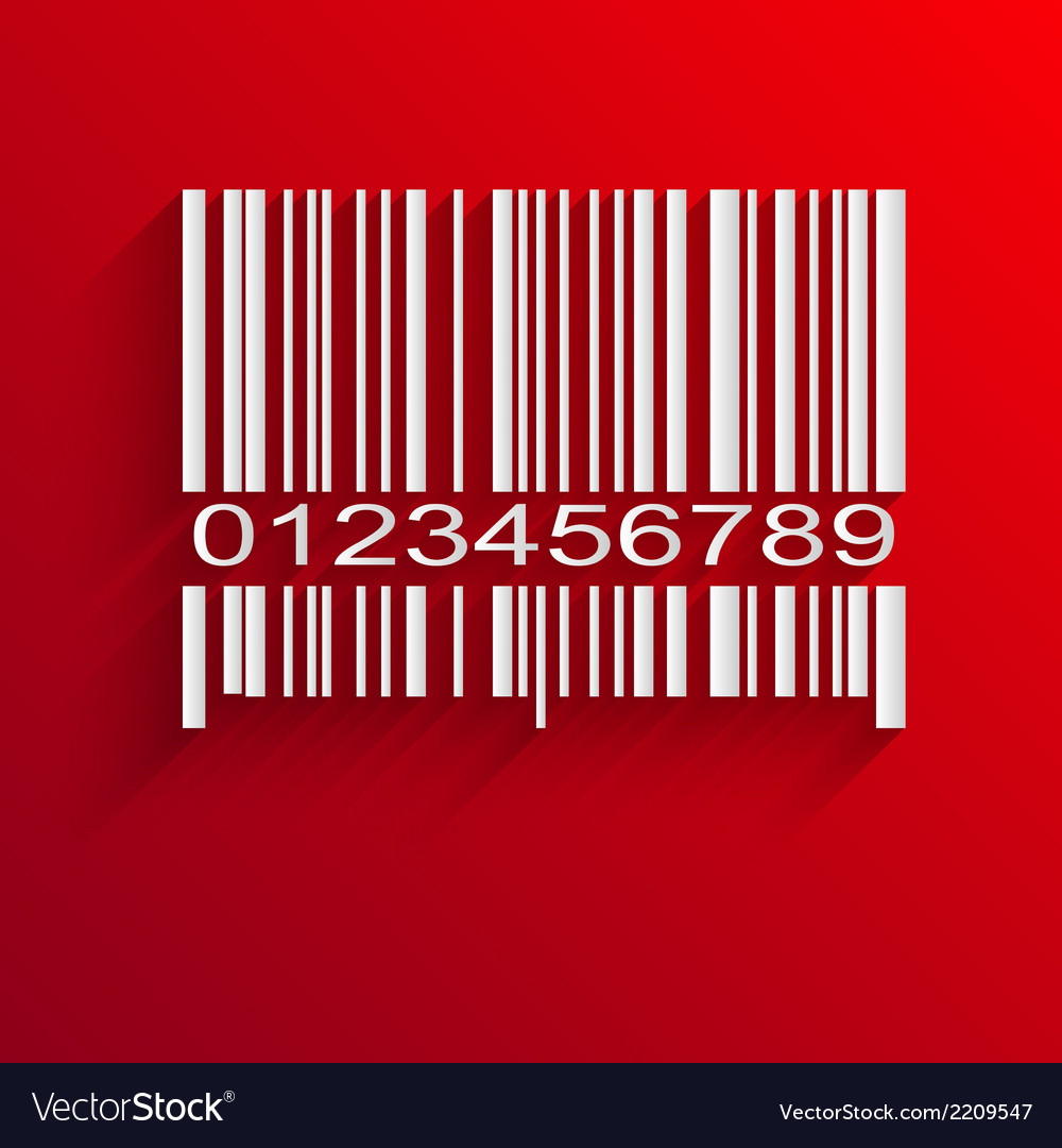 Barcode Scan on Red Background