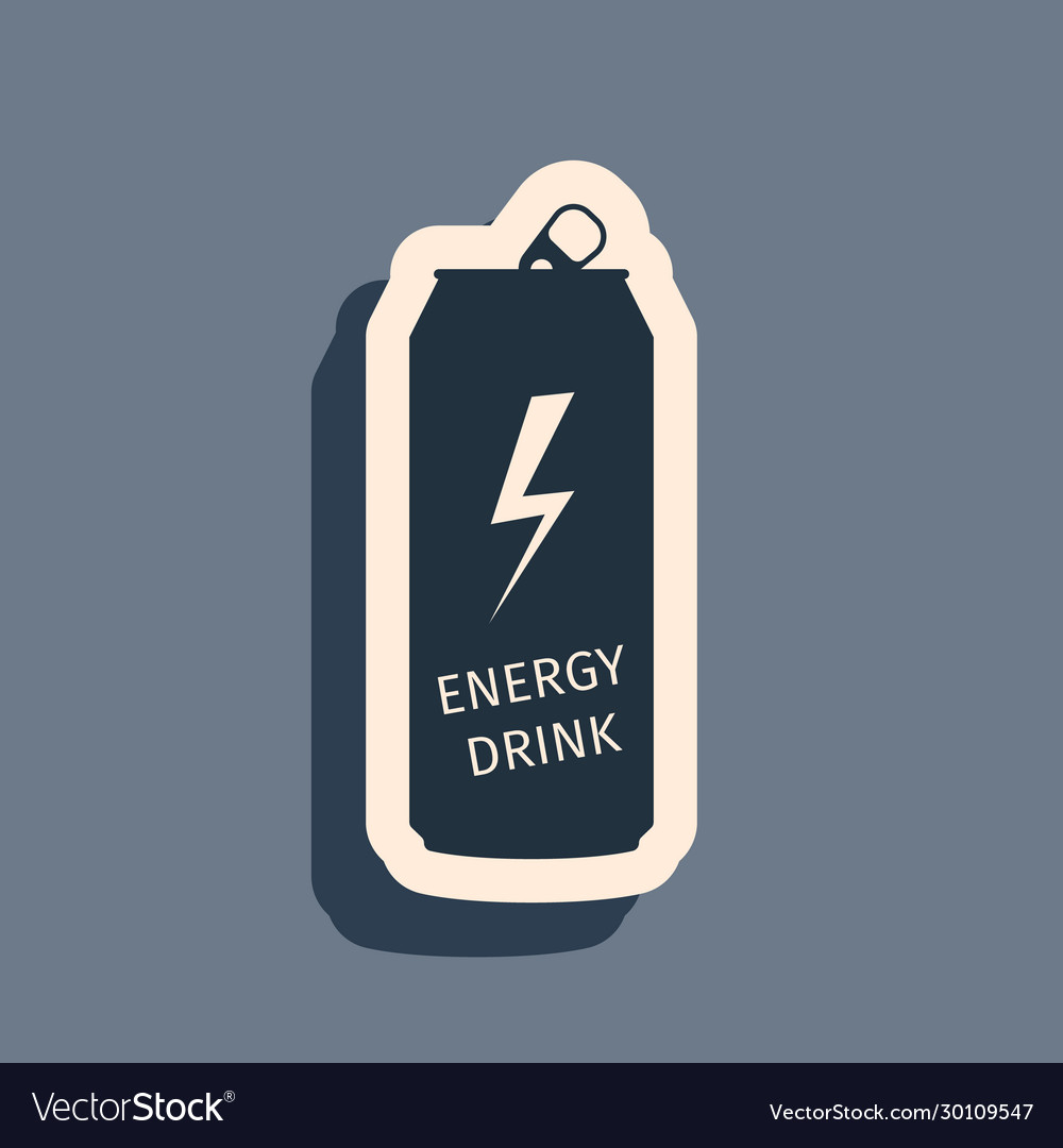 Black energy drink icon isolated on grey