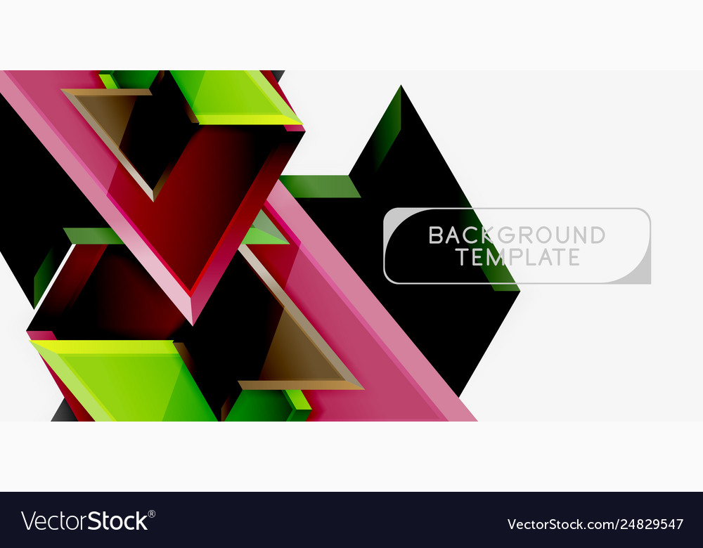 Bright colorful triangular poly 3d composition vector image Bright colorful triangular poly 3d composition