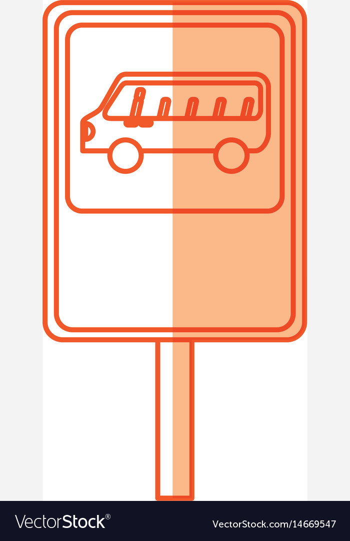 Bus stop sign isolated icon