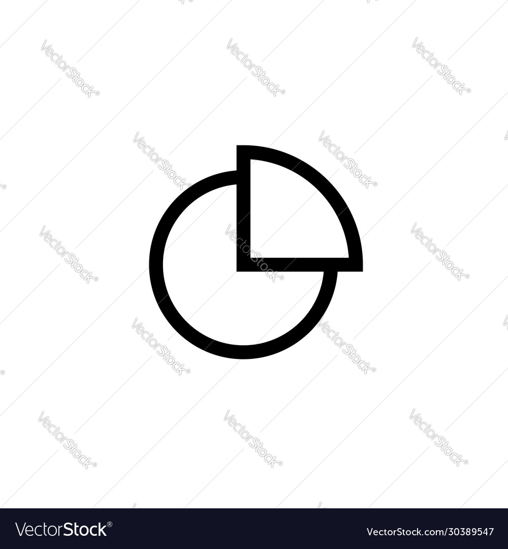 Chart pie with quarter slice icon design simple vector image Chart pie with quarter slice icon design simple